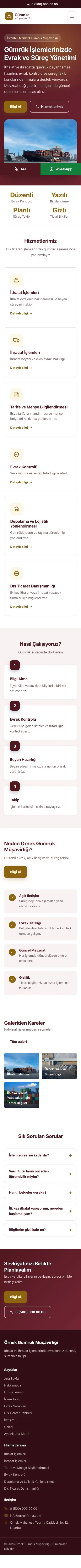 Klasik Bordo Amber – Gümrük Müşavirliği Web Sitesi mobil görünümü