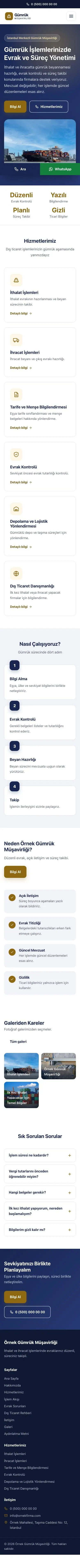Klasik Lacivert Amber – Gümrük Müşavirliği Web Sitesi mobil görünümü