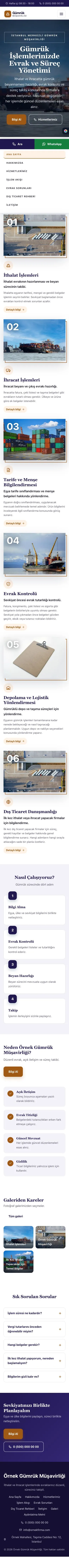 Zigzag Lacivert Turuncu – Gümrük Müşavirliği Web Sitesi mobil görünümü