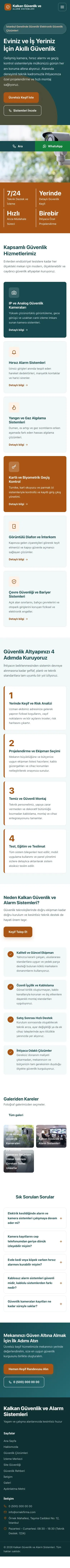 Blok Petrol Turuncu – Güvenlik ve Alarm Web Sitesi mobil görünümü