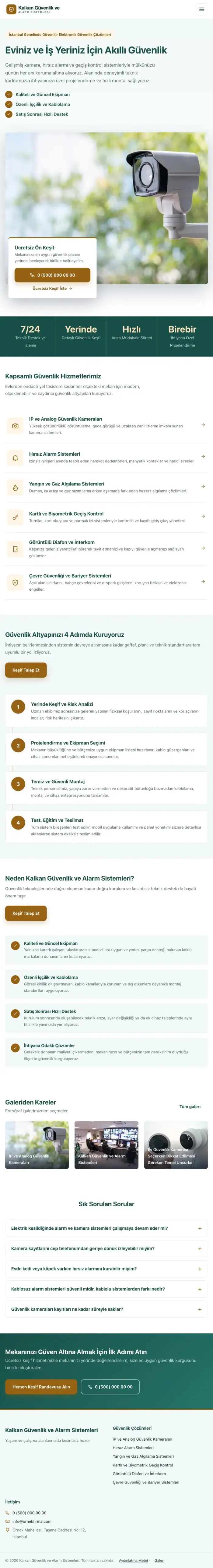 Bölünmüş Petrol Turuncu – Güvenlik ve Alarm Web Sitesi tablet görünümü
