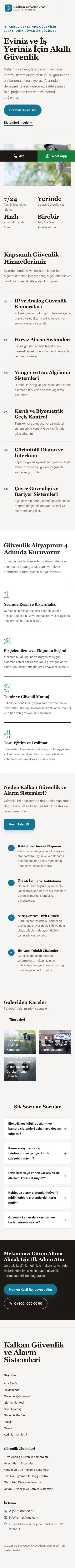 Editoryal Kahve Turkuaz – Güvenlik ve Alarm Web Sitesi mobil görünümü