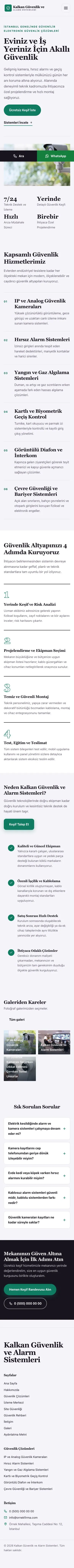 Editoryal Mor Turkuaz – Güvenlik ve Alarm Web Sitesi mobil görünümü