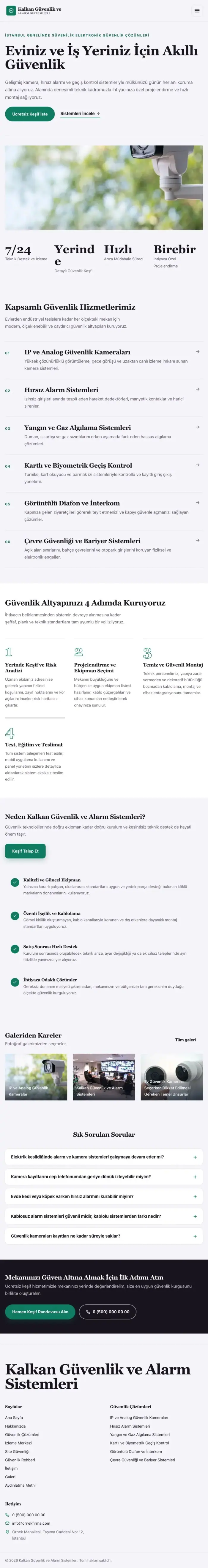 Editoryal Mor Turkuaz – Güvenlik ve Alarm Web Sitesi tablet görünümü