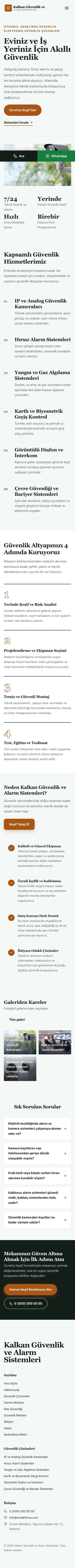 Editoryal Yeşil Turuncu – Güvenlik ve Alarm Web Sitesi mobil görünümü
