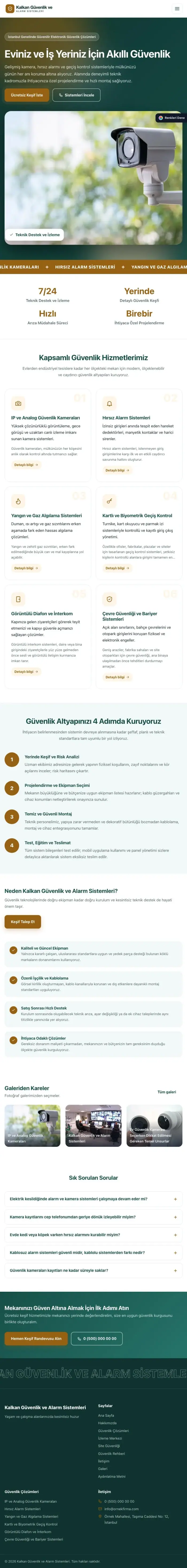 Hareketli Petrol Turuncu – Güvenlik ve Alarm Web Sitesi tablet görünümü
