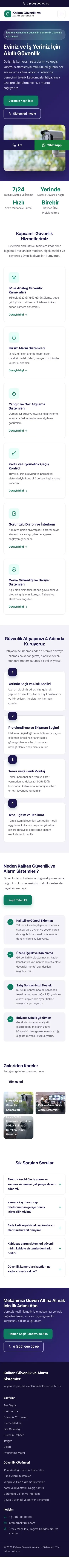 Klasik Lacivert Turkuaz – Güvenlik ve Alarm Web Sitesi mobil görünümü