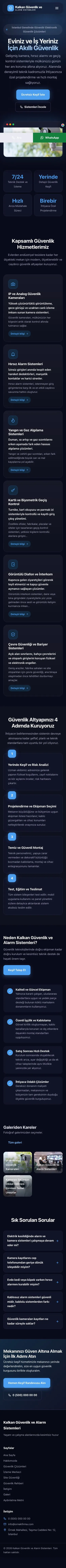 Koyu Modern Lacivert Mavi – Güvenlik ve Alarm Web Sitesi mobil görünümü