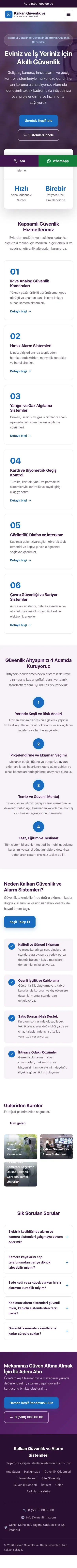 Merkez Mor Mavi – Güvenlik ve Alarm Web Sitesi mobil görünümü