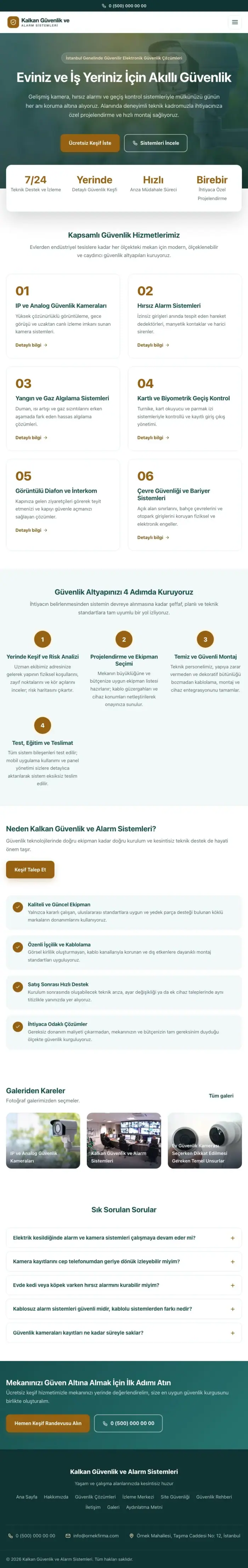 Merkez Petrol Turuncu – Güvenlik ve Alarm Web Sitesi tablet görünümü