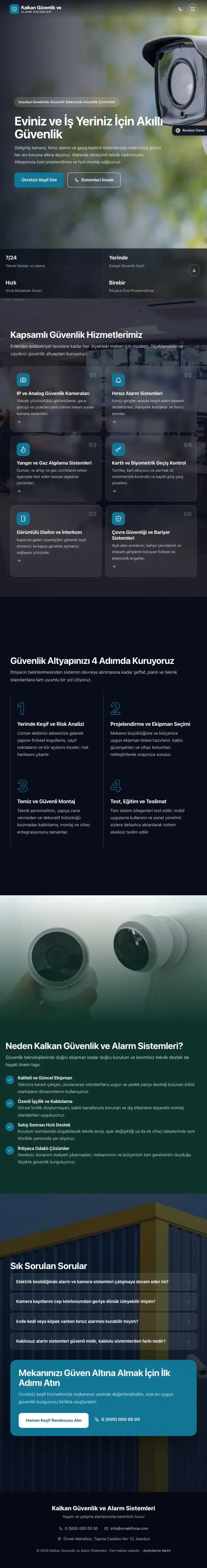 Tam Ekran Petrol Turkuaz – Güvenlik ve Alarm Web Sitesi tablet görünümü