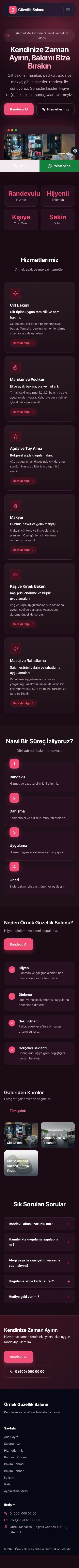 Koyu Modern Erik Kırmızı – Güzellik Salonu Web Sitesi mobil görünümü