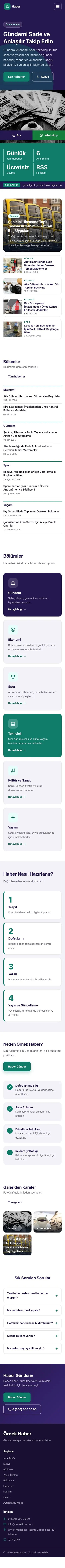 Blok Mor Turkuaz – Haber Sitesi Web Sitesi mobil görünümü