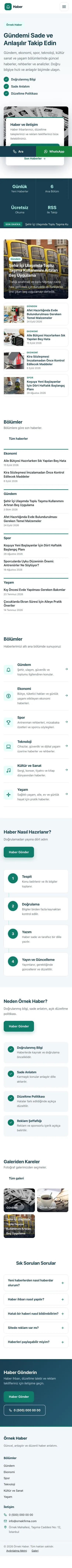 Bölünmüş Mavi Turkuaz – Haber Sitesi Web Sitesi mobil görünümü