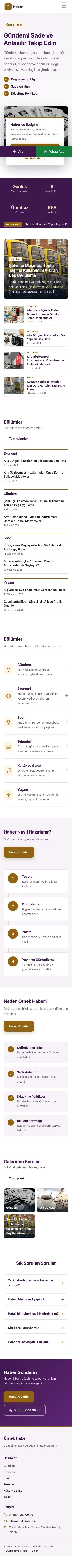 Bölünmüş Mor Turuncu – Haber Sitesi Web Sitesi mobil görünümü
