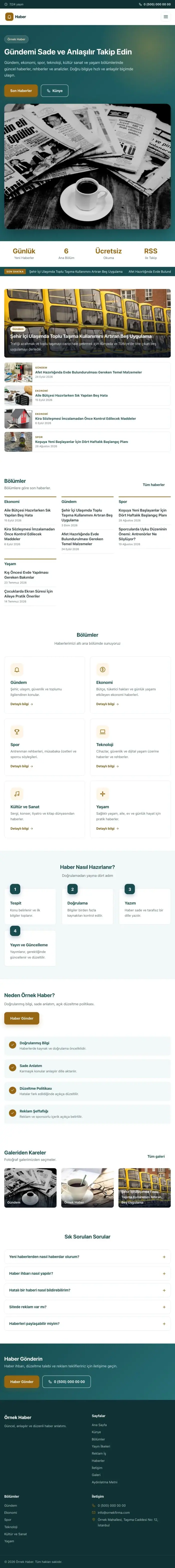 Klasik Petrol Turuncu – Haber Sitesi Web Sitesi tablet görünümü