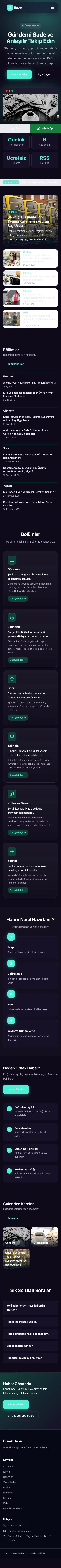 Koyu Modern Mor Turkuaz – Haber Sitesi Web Sitesi mobil görünümü