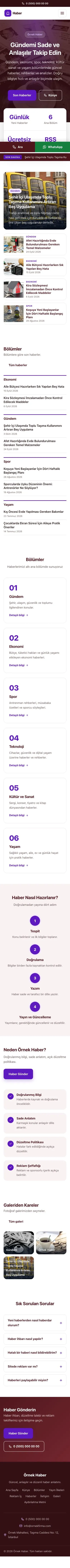 Merkez Bordo Mor – Haber Sitesi Web Sitesi mobil görünümü