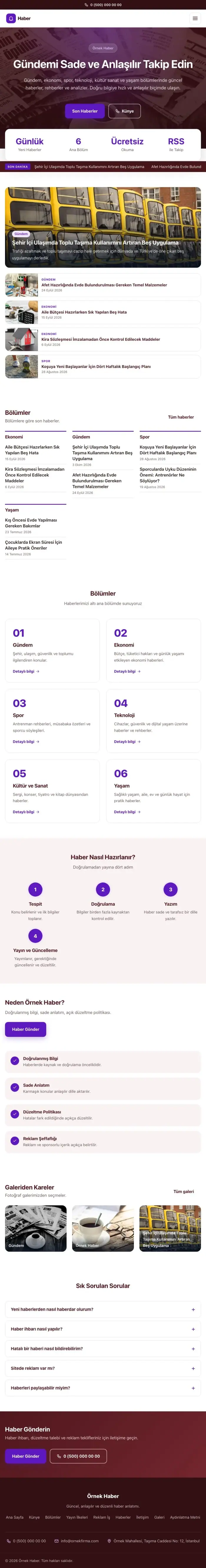 Merkez Bordo Mor – Haber Sitesi Web Sitesi tablet görünümü