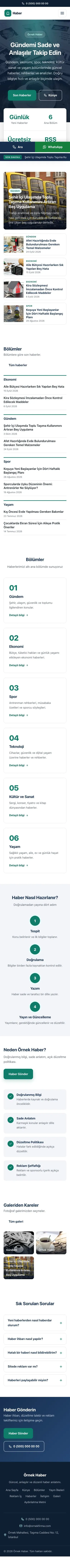 Merkez Mavi Turkuaz – Haber Sitesi Web Sitesi mobil görünümü