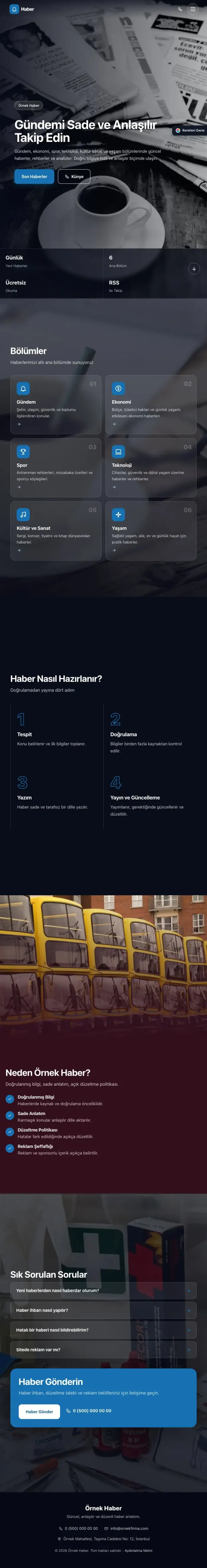 Tam Ekran Bordo Mavi – Haber Sitesi Web Sitesi tablet görünümü