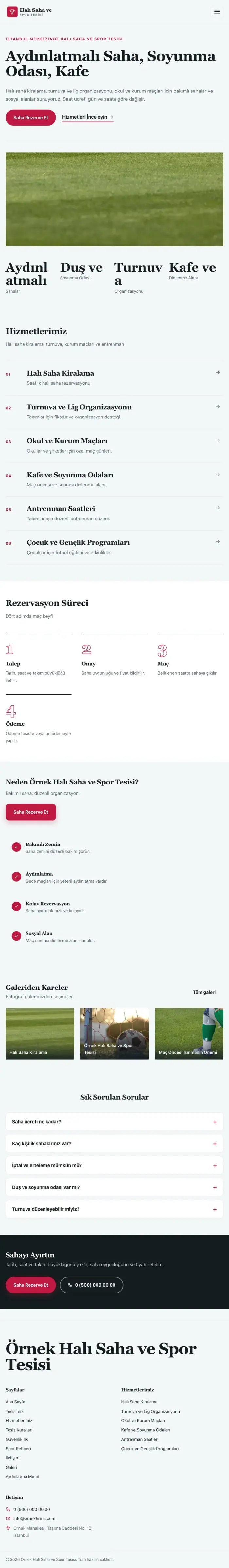 Dergi Editoryal Mavi Kırmızı – Halı Saha ve Spor Tesisi Web Sitesi tablet görünümü