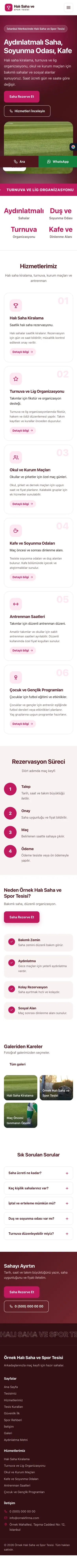Hareketli Bordo Pembe – Halı Saha ve Spor Tesisi Web Sitesi mobil görünümü