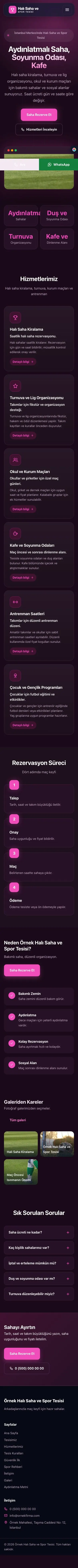 Koyu Modern Erik Pembe – Halı Saha ve Spor Tesisi Web Sitesi mobil görünümü