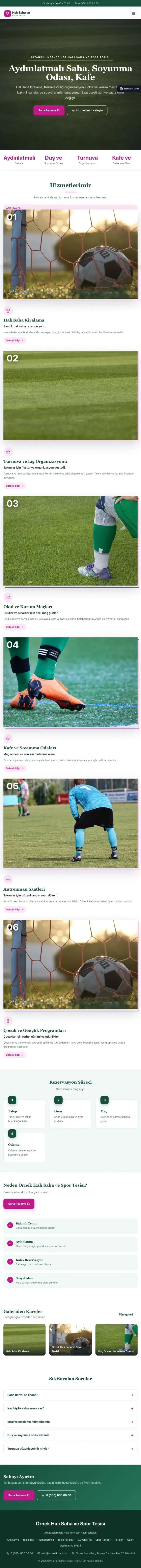 Zigzag Petrol Pembe – Halı Saha ve Spor Tesisi Web Sitesi tablet görünümü