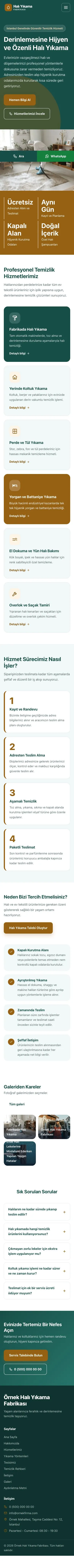 Blok Petrol Turuncu – Halı Yıkama Web Sitesi mobil görünümü