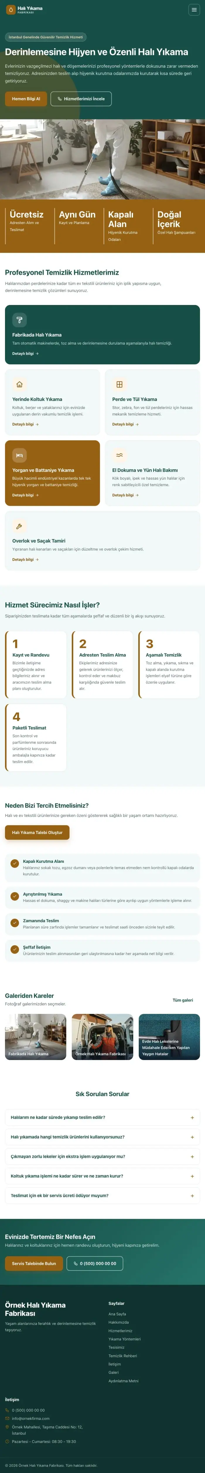 Blok Petrol Turuncu – Halı Yıkama Web Sitesi tablet görünümü