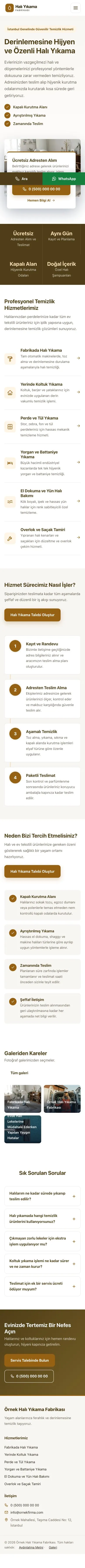 Bölünmüş Kahve Turuncu – Halı Yıkama Web Sitesi mobil görünümü