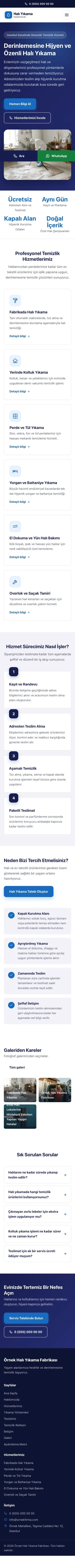 Klasik Lacivert Mavi – Halı Yıkama Web Sitesi mobil görünümü
