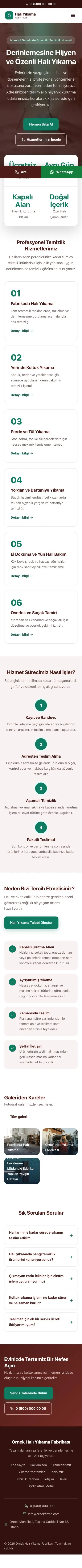Merkez Bordo Turkuaz – Halı Yıkama Web Sitesi mobil görünümü
