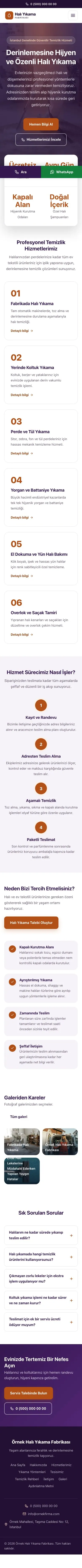 Merkez Mor Turuncu – Halı Yıkama Web Sitesi mobil görünümü