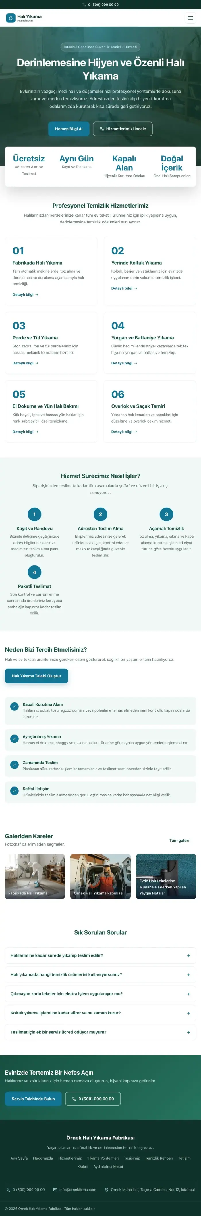 Merkez Petrol Turkuaz – Halı Yıkama Web Sitesi tablet görünümü