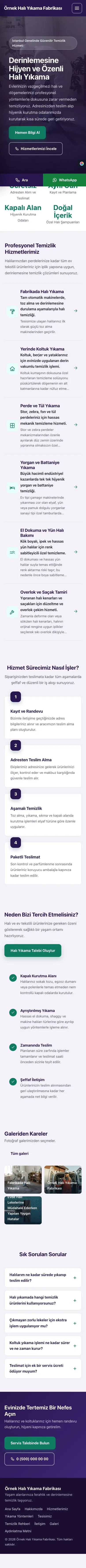 Sol Menü Mor Turkuaz – Halı Yıkama Web Sitesi mobil görünümü