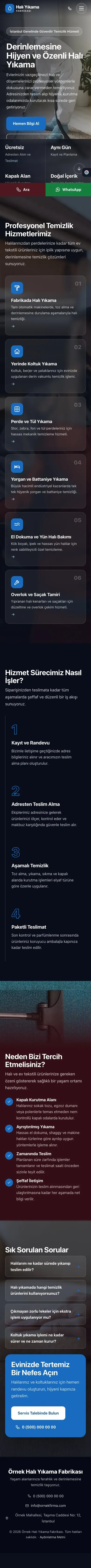 Tam Ekran Bordo Mavi – Halı Yıkama Web Sitesi mobil görünümü