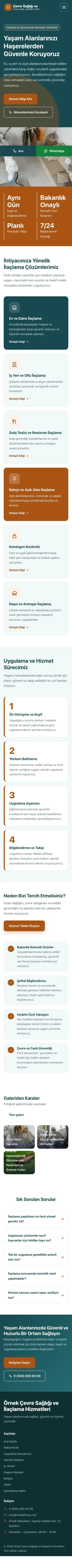 Blok Petrol Turuncu – Haşere İlaçlama Web Sitesi mobil görünümü
