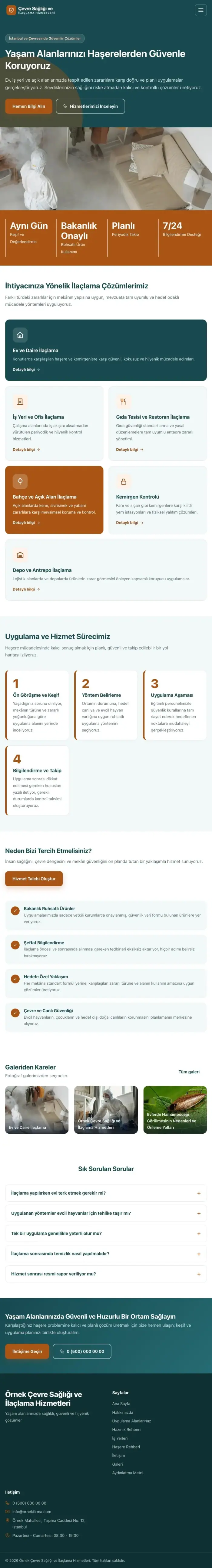 Blok Petrol Turuncu – Haşere İlaçlama Web Sitesi tablet görünümü