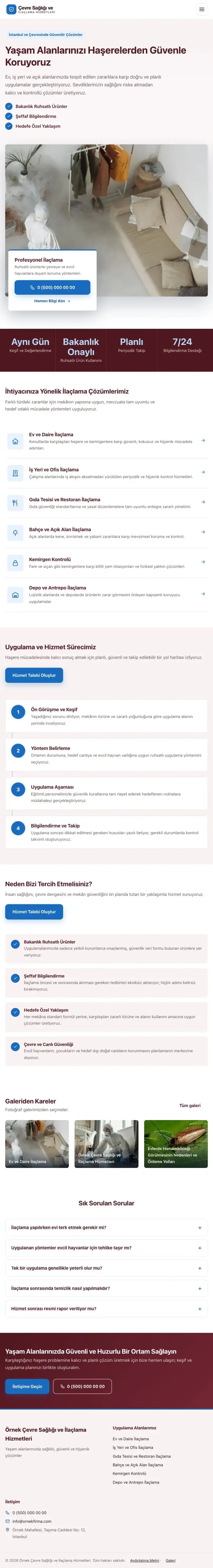 Bölünmüş Bordo Mavi – Haşere İlaçlama Web Sitesi tablet görünümü