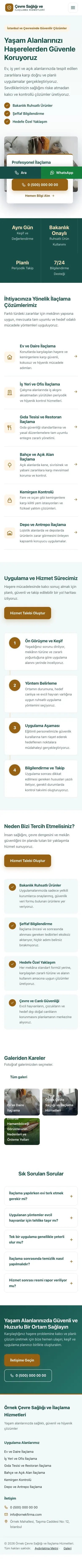 Bölünmüş Petrol Turuncu – Haşere İlaçlama Web Sitesi mobil görünümü