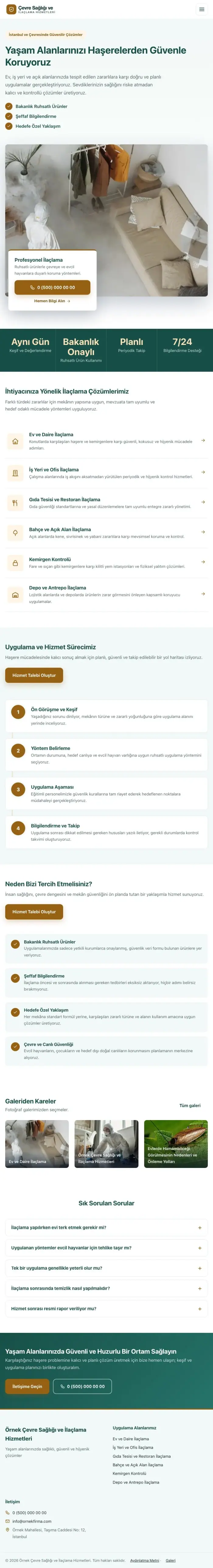 Bölünmüş Petrol Turuncu – Haşere İlaçlama Web Sitesi tablet görünümü