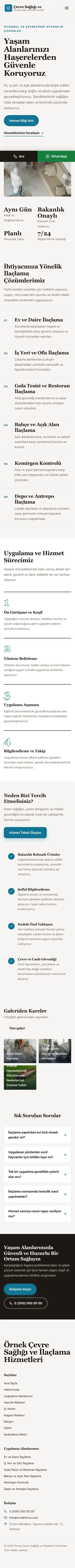 Editoryal Kahve Turkuaz – Haşere İlaçlama Web Sitesi mobil görünümü