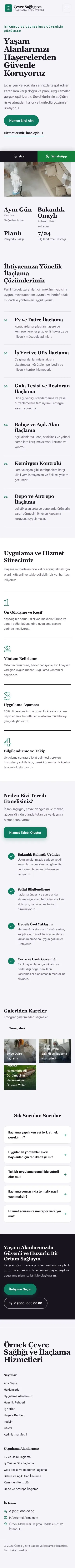 Editoryal Mor Turkuaz – Haşere İlaçlama Web Sitesi mobil görünümü