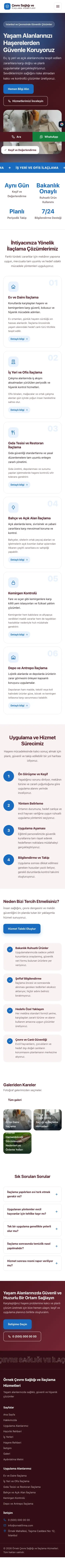 Hareketli Bordo Mavi – Haşere İlaçlama Web Sitesi mobil görünümü