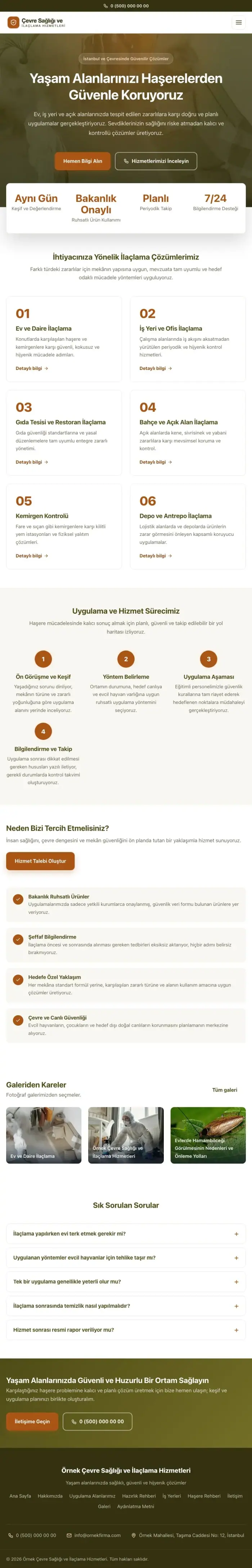 Merkez Zeytin Turuncu – Haşere İlaçlama Web Sitesi tablet görünümü