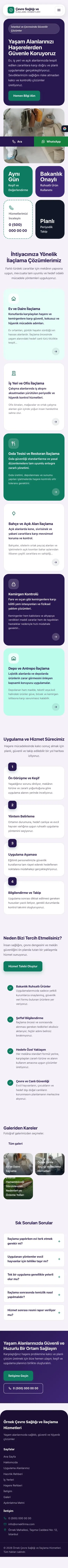 Mozaik Mor Turkuaz – Haşere İlaçlama Web Sitesi mobil görünümü