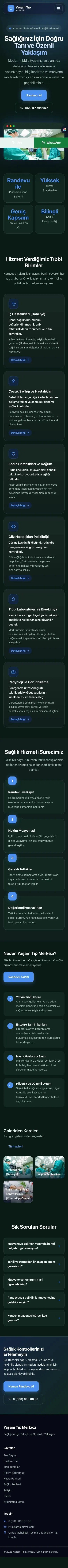 Koyu Modern Petrol Mavi – Hastane ve Poliklinik Web Sitesi mobil görünümü