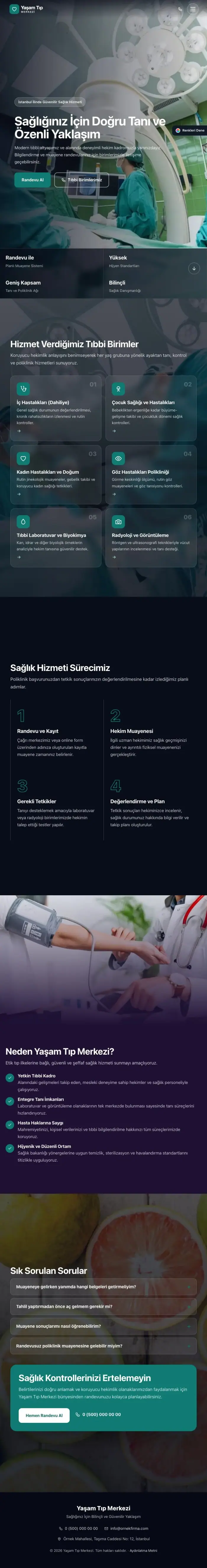 Tam Ekran Tasarım – Hastane ve Poliklinik Web Sitesi tablet görünümü
